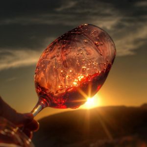 dégustation de vins coucher de soleil Priorat